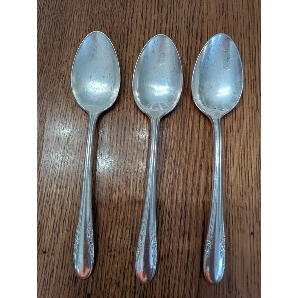 Alvin Fashion Lane 1940 Silver Plate Soup Spoon Set of 3